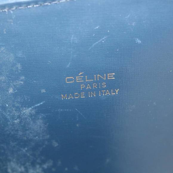 CELINE C Macadam Canvas Horse Carriage Shoulder Bag Navy Auth ar10605B - Picture 9 of 16